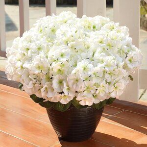 6-Bundles White Artificial Silk Flowers Porch Garden Balcony Home Decoration